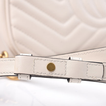 Gucci Calfskin Matelasse Small GG Marmont Chain Shoulder Bag White 15 of 16