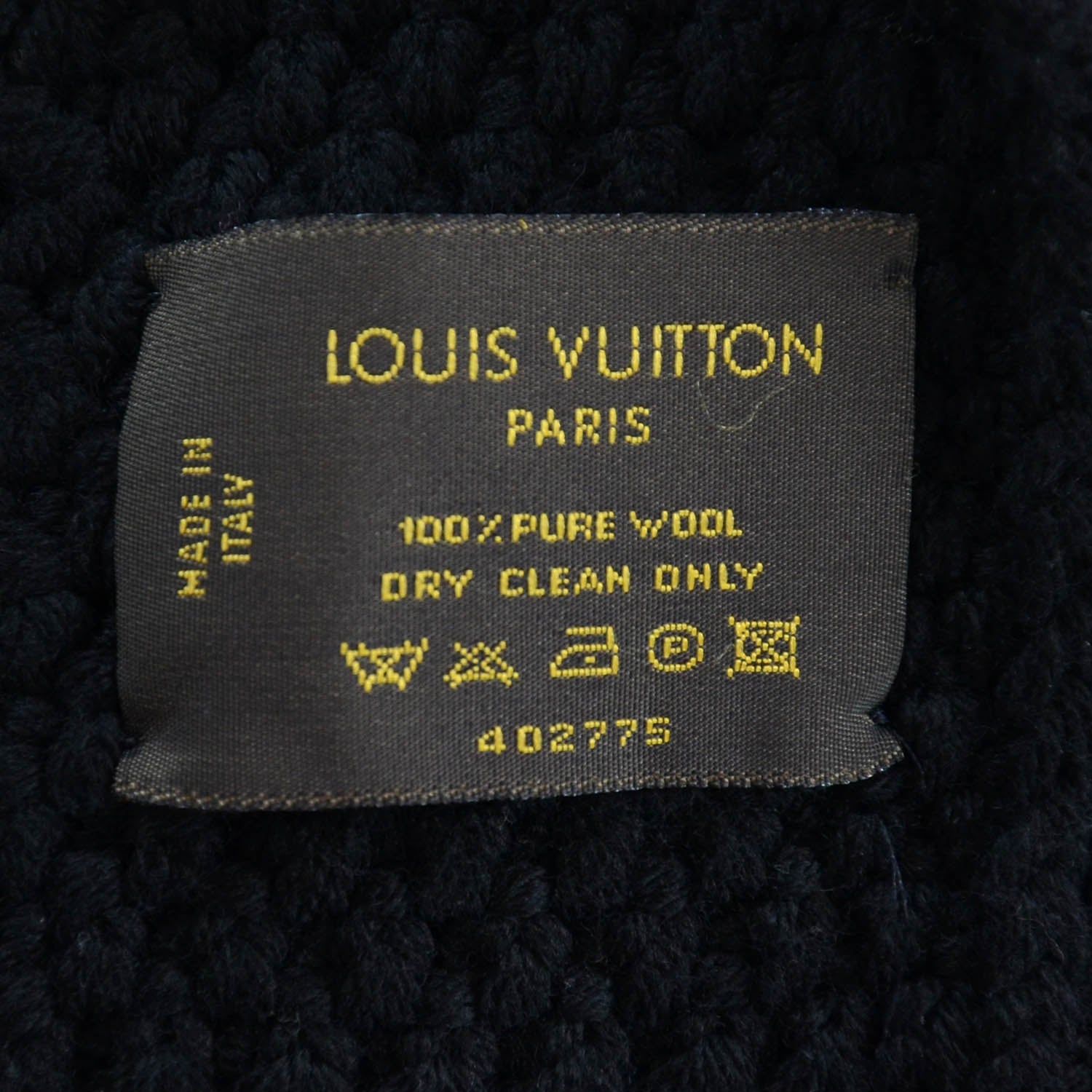 Louis Vuitton Damier Wool Scarf Black 3 of 4