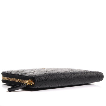 Chanel Caviar Quilted Large Zip Around Wallet Black 4 of 9