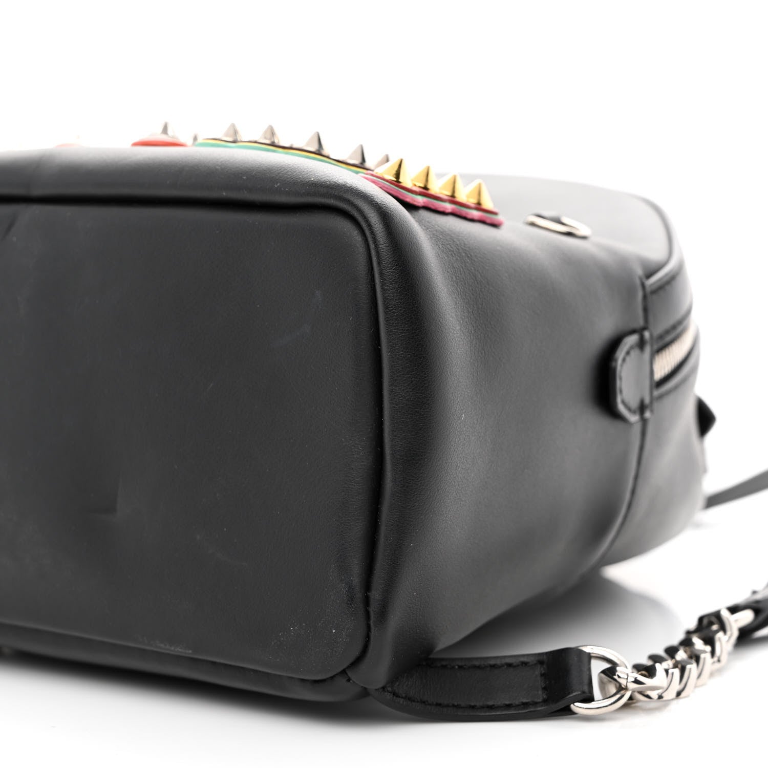 Fendi Vitello Century Fun Fair Metal Studded Mini Backpack Black Multicolor 10 of 12
