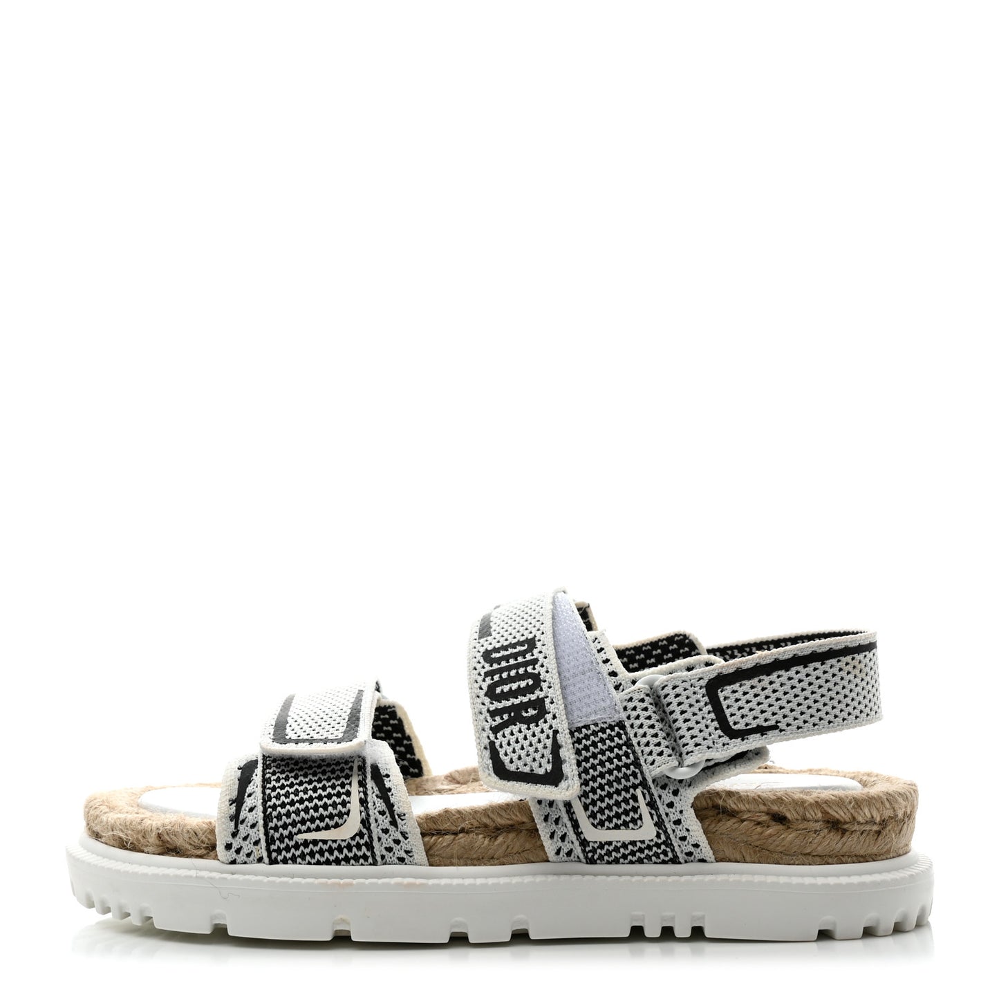 Technical Knit Jute Dioract 10mm Sandals 36 White Black