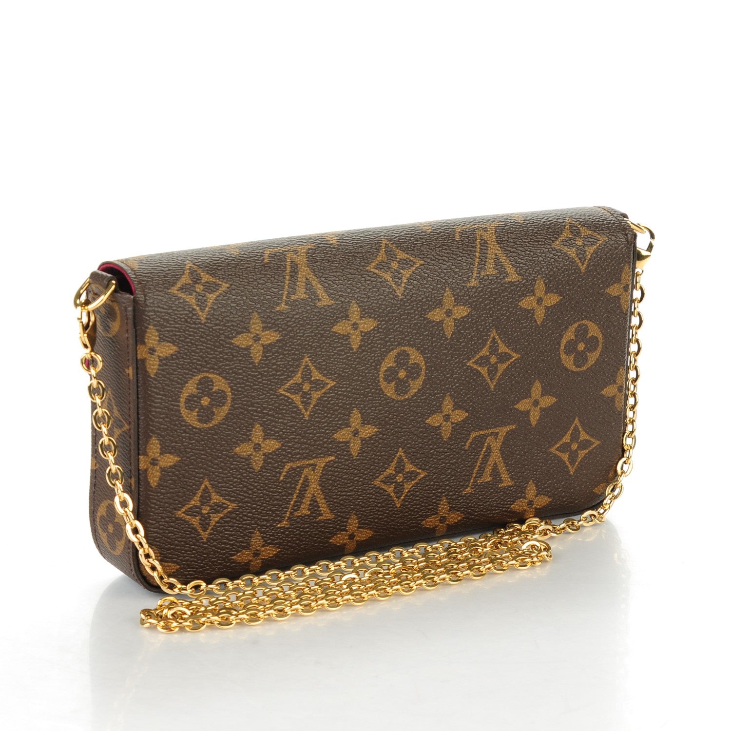 Louis Vuitton Monogram Pochette Felicie Chain Wallet Fuchsia 3 of 7