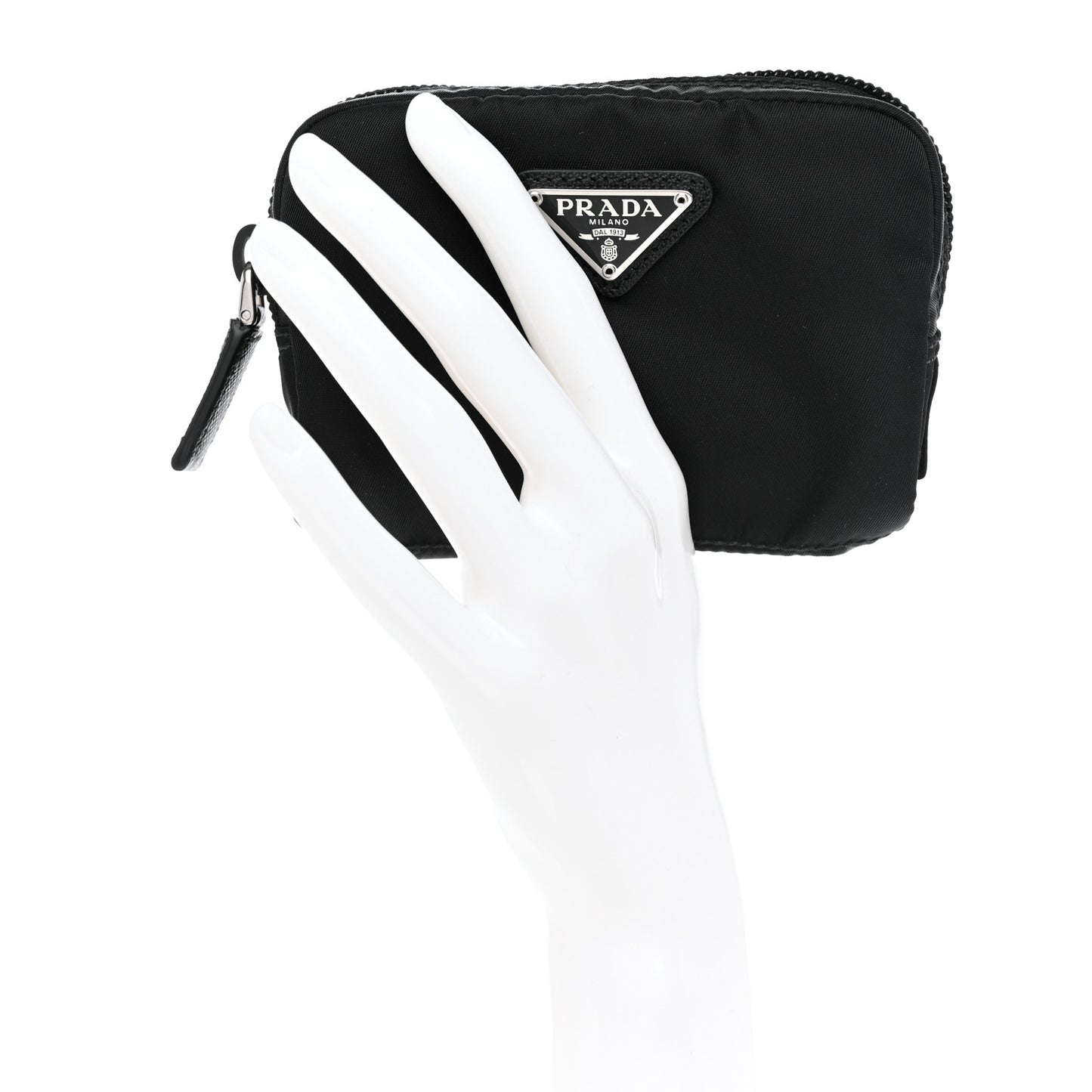 Nylon Tessuto Cosmetic Pouch Black