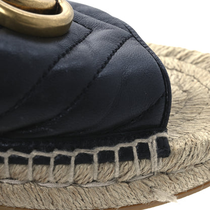 Gucci Nappa Matelasse GG Marmont Espadrille Slide Sandals 38 Black 11 of 14