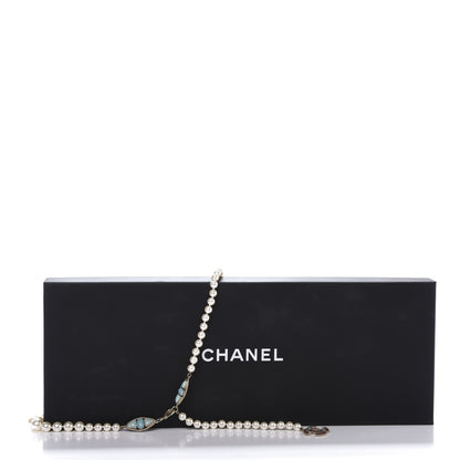 Chanel Pearl CC Belt Turquoise Burgundy 6 of 6