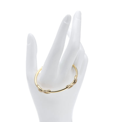 Tiffany 18K Yellow Gold Diamond Double Infinity Cuff Bracelet 2 of 5