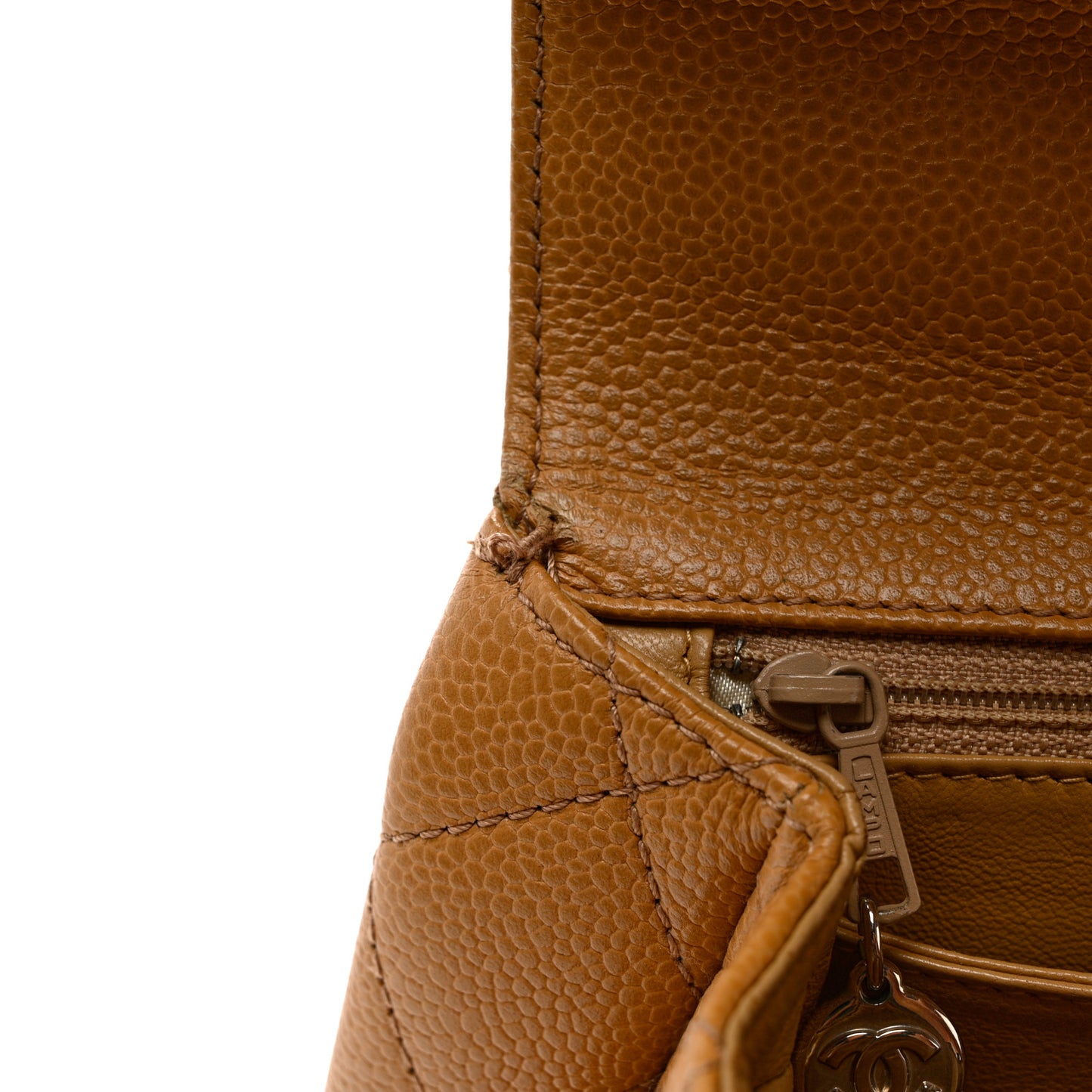 Caviar Quilted Jumbo Kelly Flap Beige