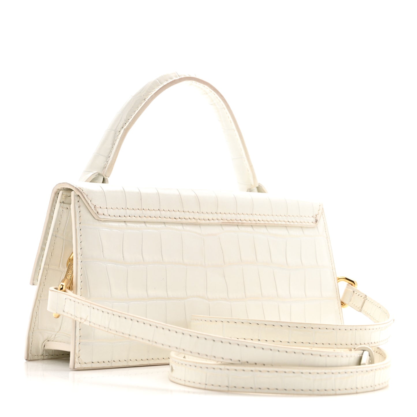 Calfskin Crocodile Embossed Le Chiquito Long White