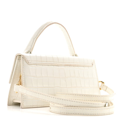 Jacquemus Calfskin Crocodile Embossed Le Chiquito Long White 3 of 13