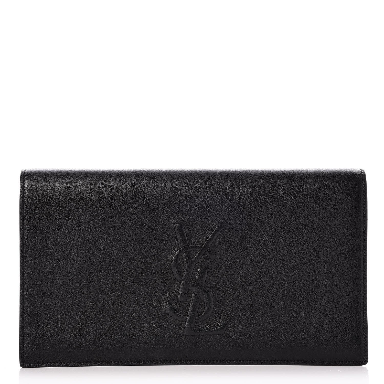 Saint Laurent Calfskin Monogram Large Belle De Jour Clutch Black 1 of 7