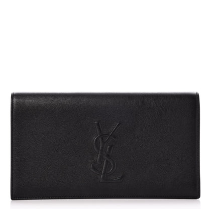 Saint Laurent Calfskin Monogram Large Belle De Jour Clutch Black 1 of 7