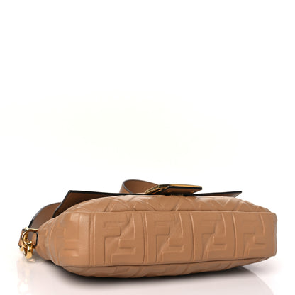 Fendi Nappa FF 1974 Embossed Baguette Miele Scuro 4 of 14
