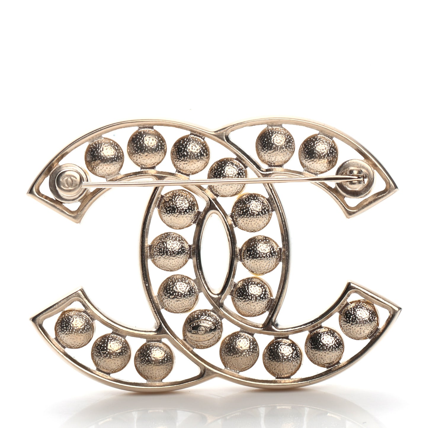 Pearl CC Brooch Light Gold