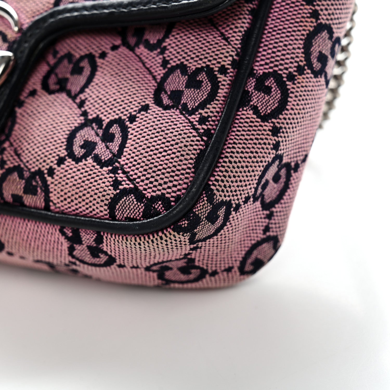 Gucci Monogram Multicolor Matelasse Diagonal Super Mini GG Marmont Shoulder Bag Pink Blue 10 of 15