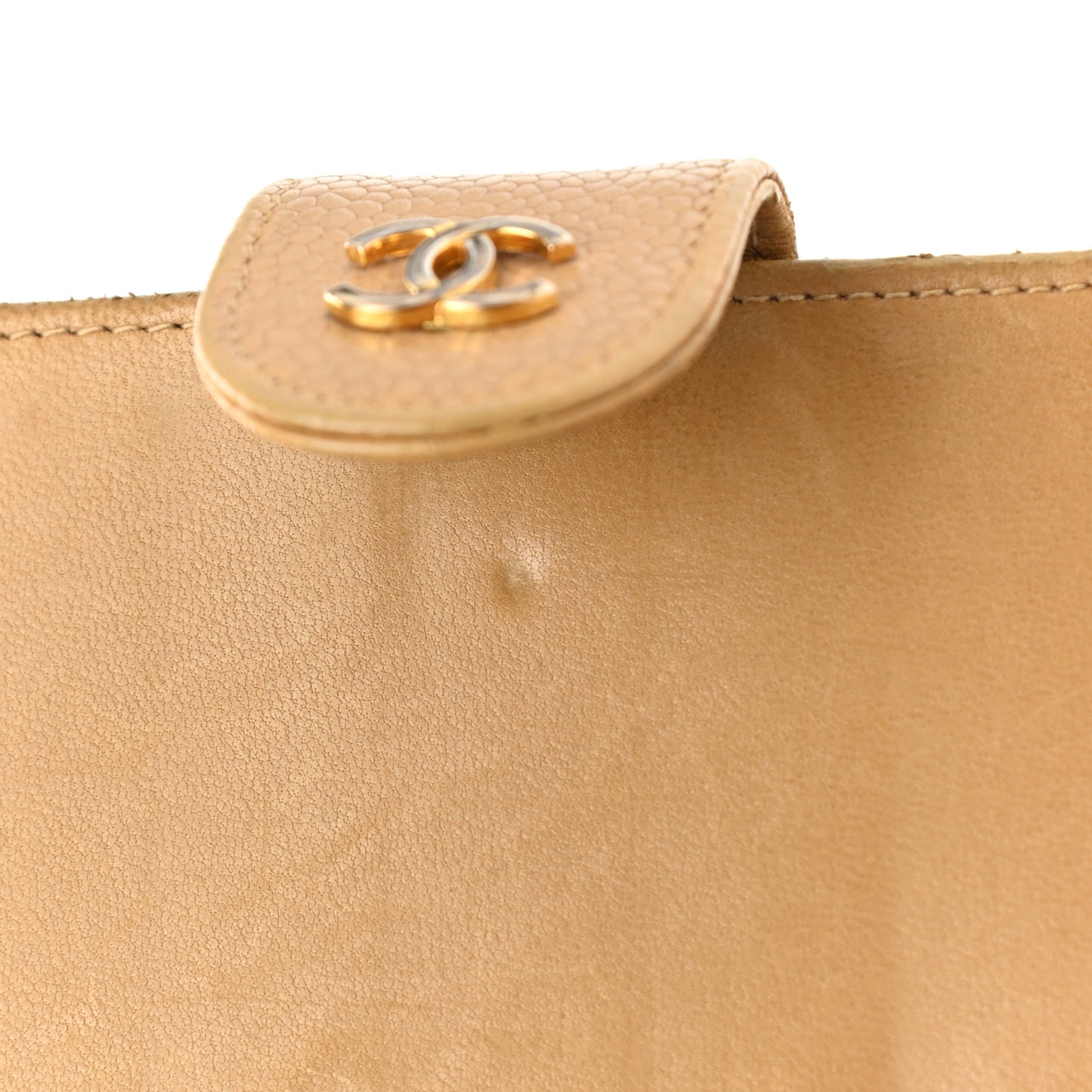 Caviar Diamond Stitched French Wallet Beige