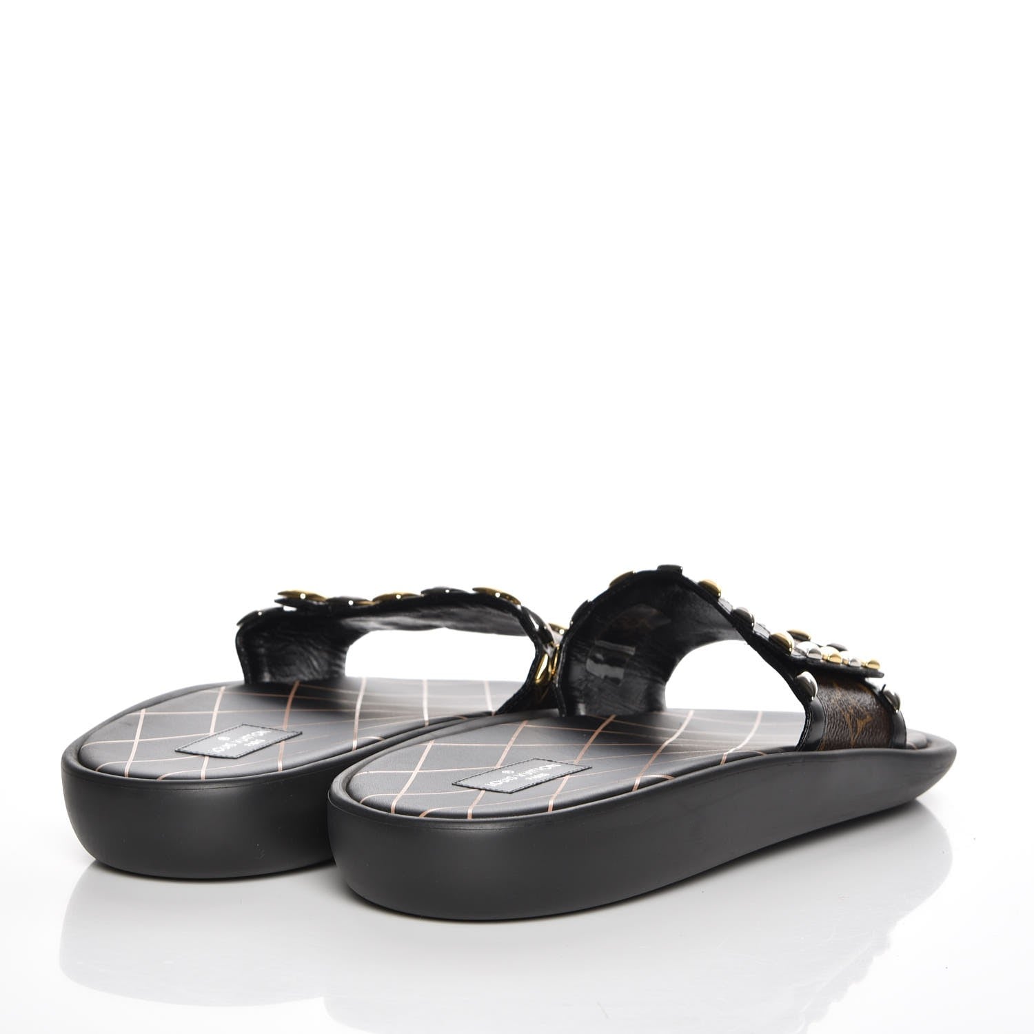 Louis Vuitton Calfskin Monogram Eldorado Flat Mules 40 Black 4 of 8