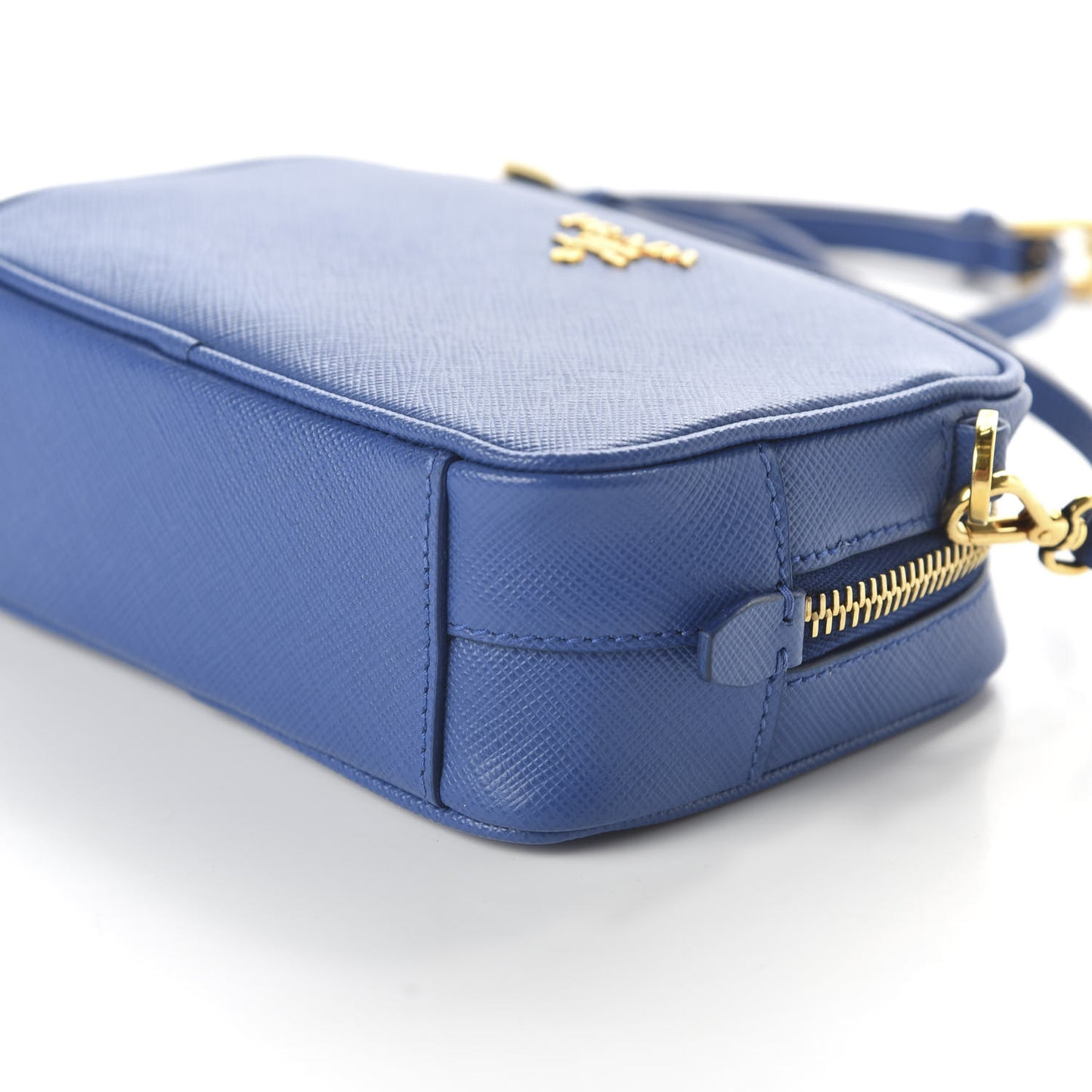 Saffiano Mini Camera Crossbody Bag Royal