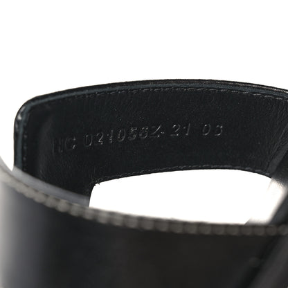 Hermes Box Calfskin Oran Sandals 38.5 Black 8 of 9