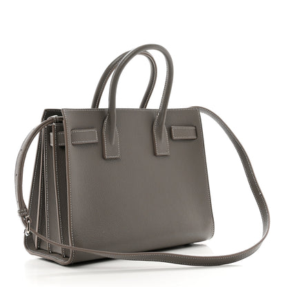 Saint Laurent Grained Calfskin Topstich Baby Sac De Jour Fog 3 of 12