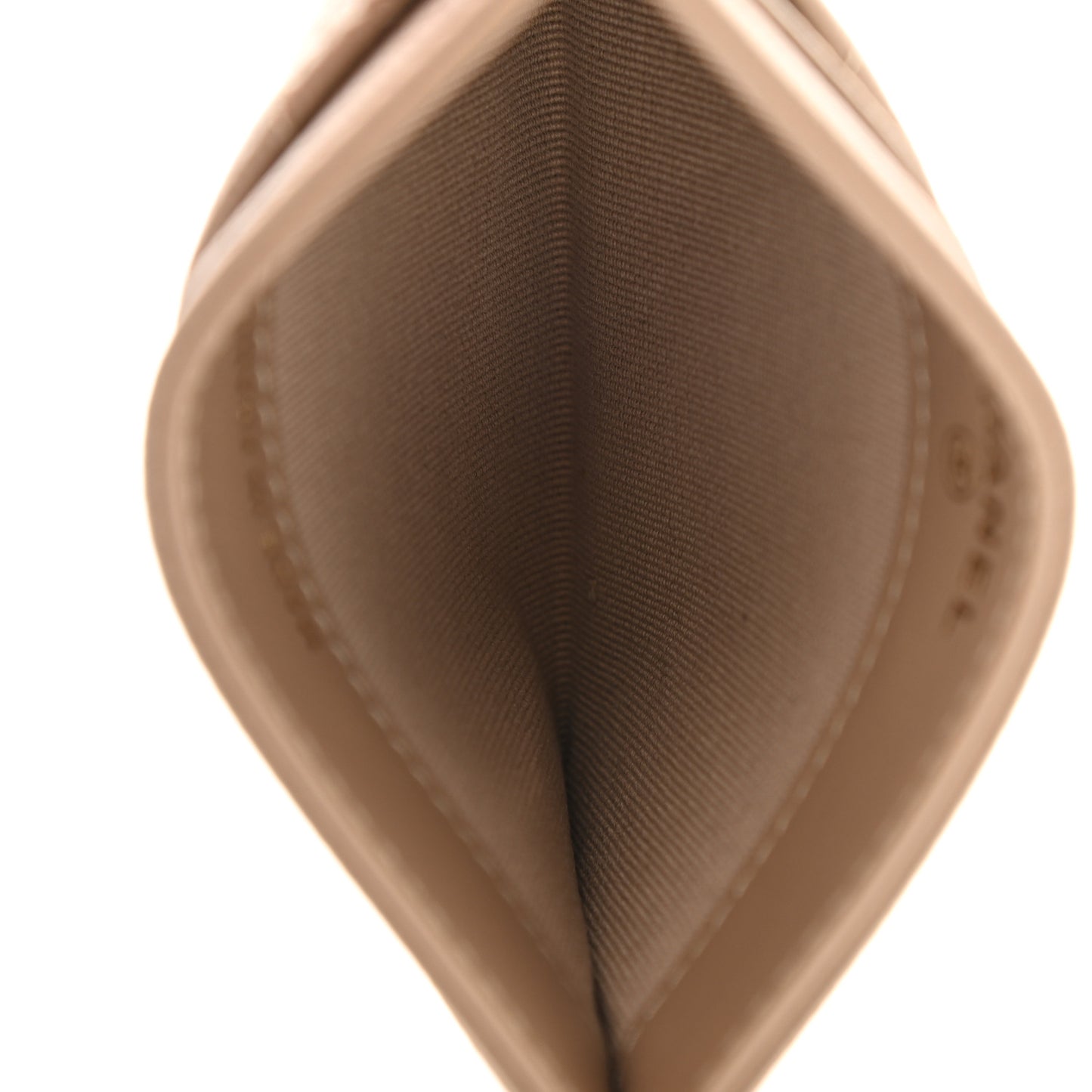 Caviar Quilted Card Holder Dark Beige