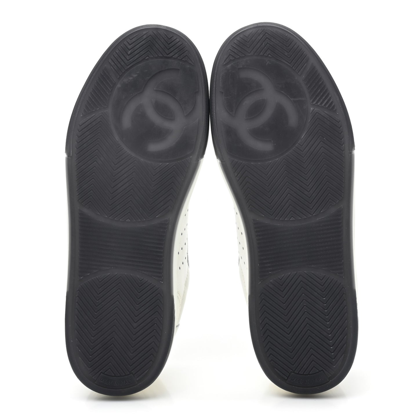 Grained Calfskin Fabric Womens Logo Sneakers 39 White Black