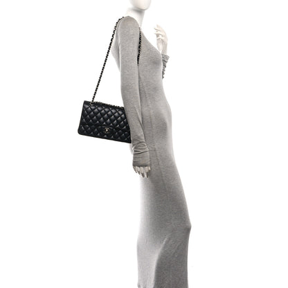 Chanel Lambskin Quilted Medium Double Flap Black 2 of 10