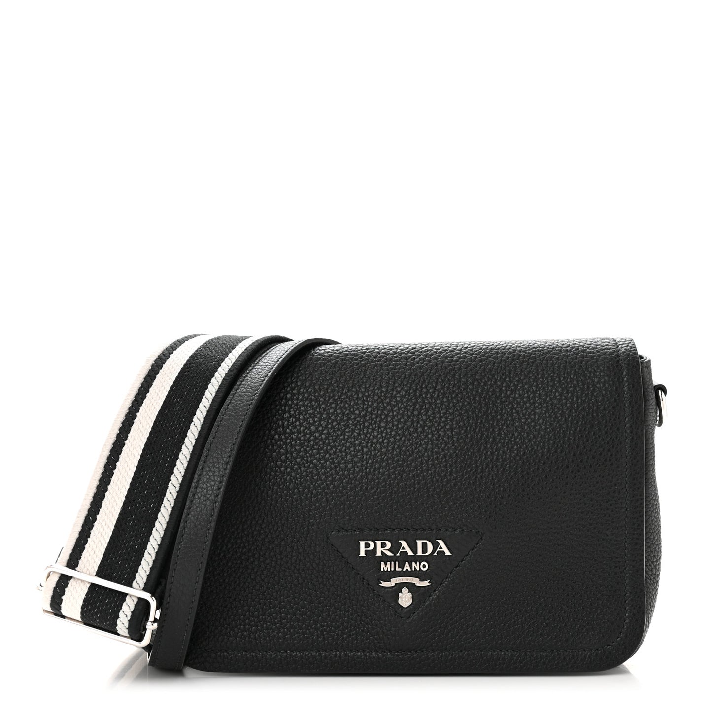 Vitello Daino Soft Flap Crossbody Black