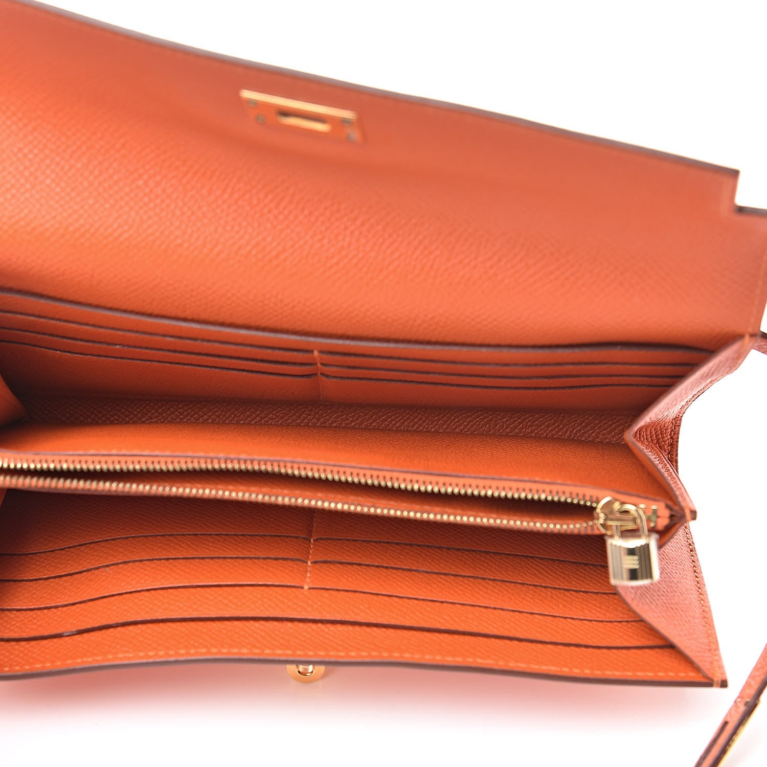 Hermes Epsom Kelly Longue Wallet Feu 5 of 8