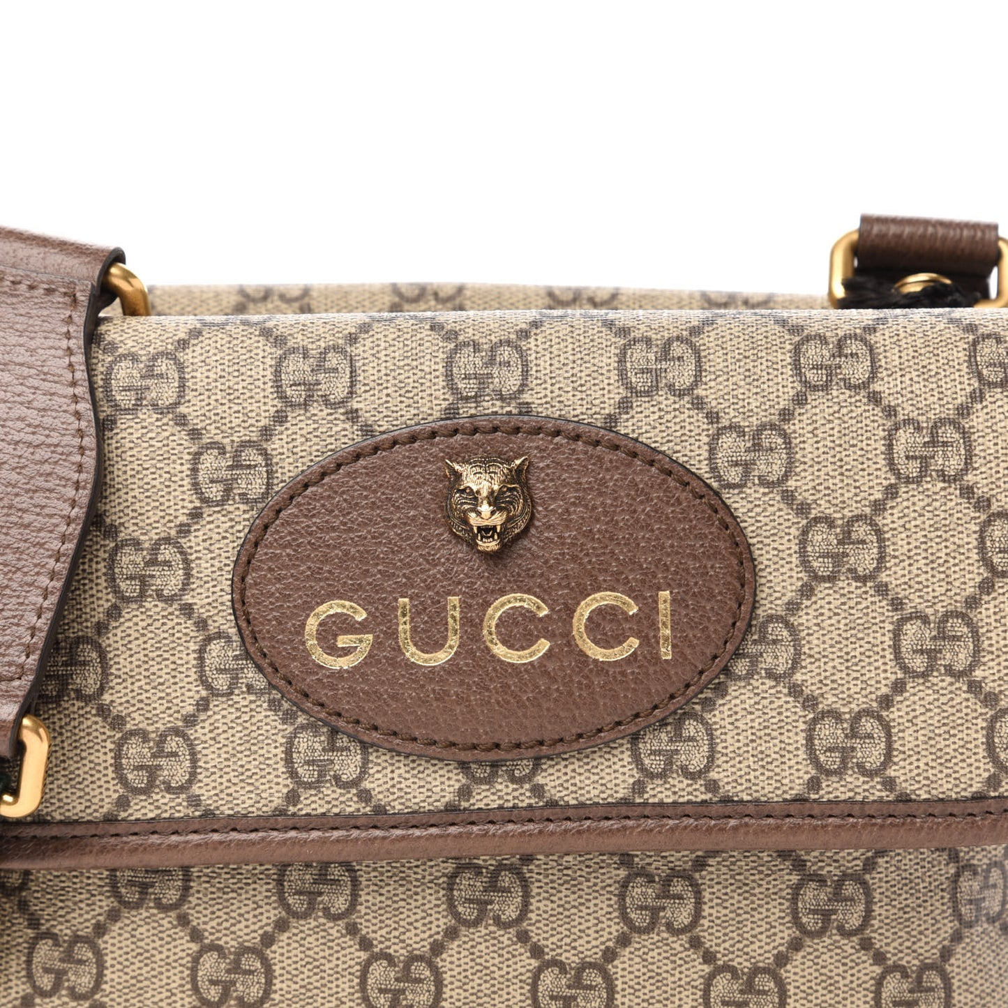 GG Supreme Monogram Web Small Neo Vintage Double Flap Messenger Bag Beige New Acero