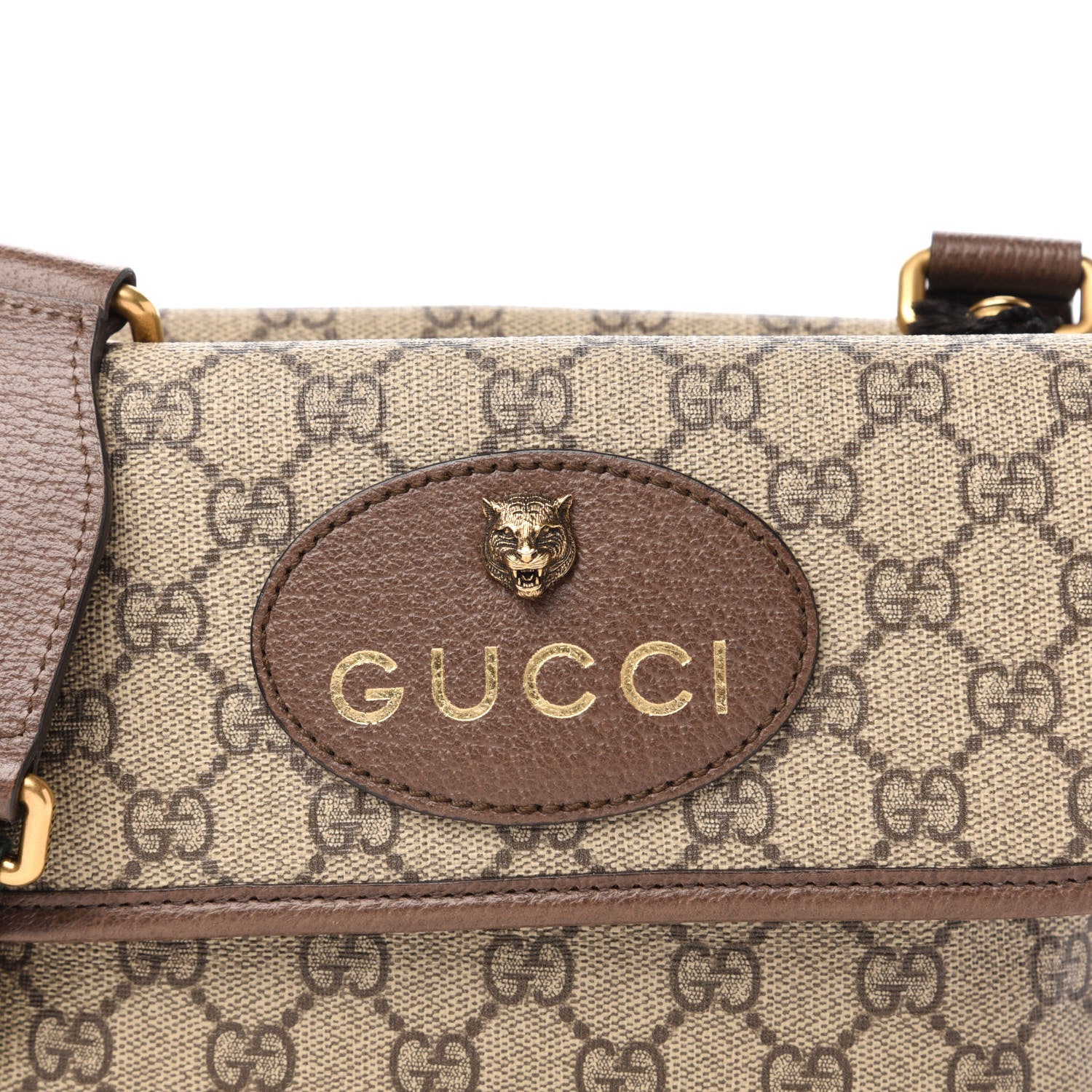 Gucci GG Supreme Monogram Web Small Neo Vintage Double Flap Messenger Bag Beige New Acero 11 of 11