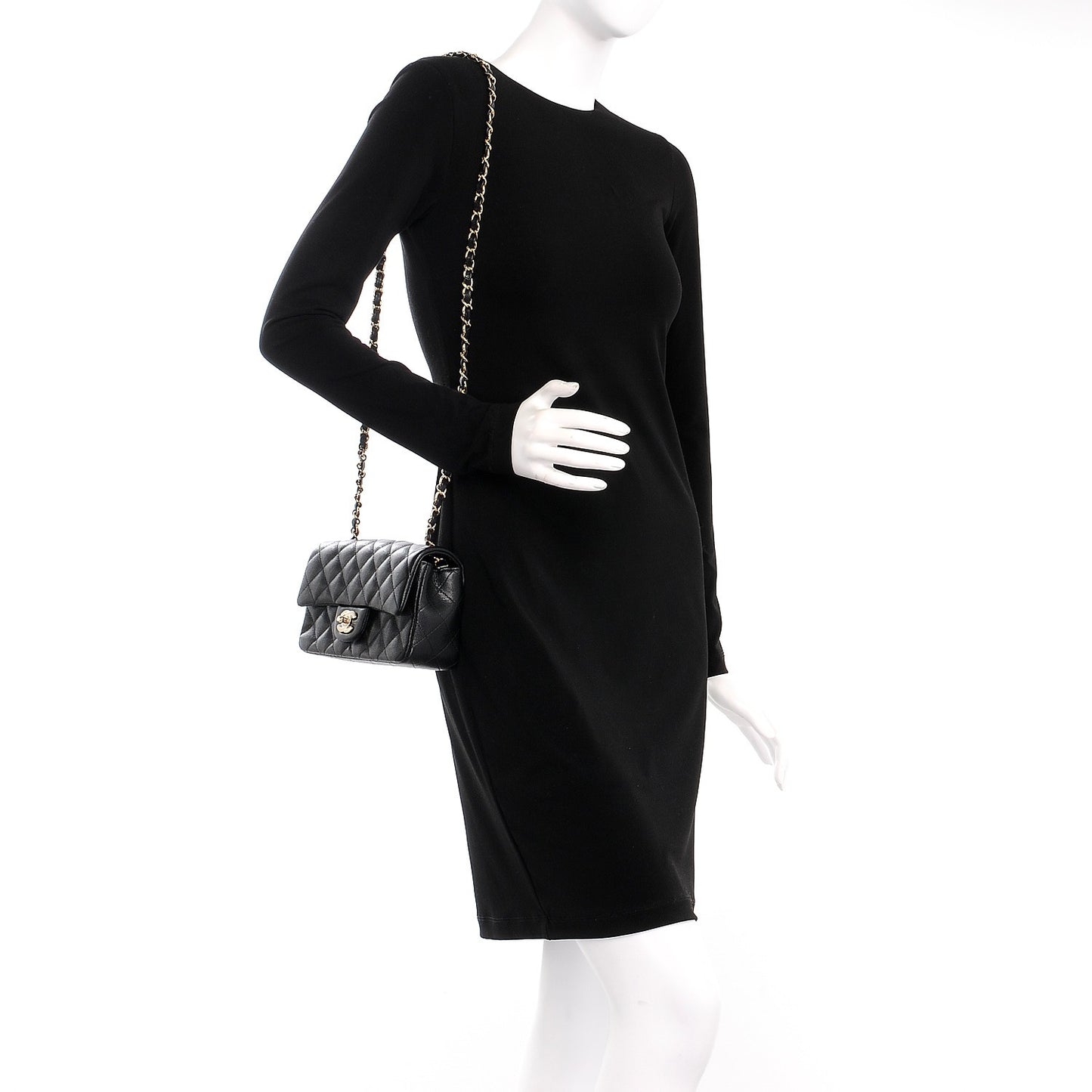 Caviar Quilted Mini Rectangular Flap Black