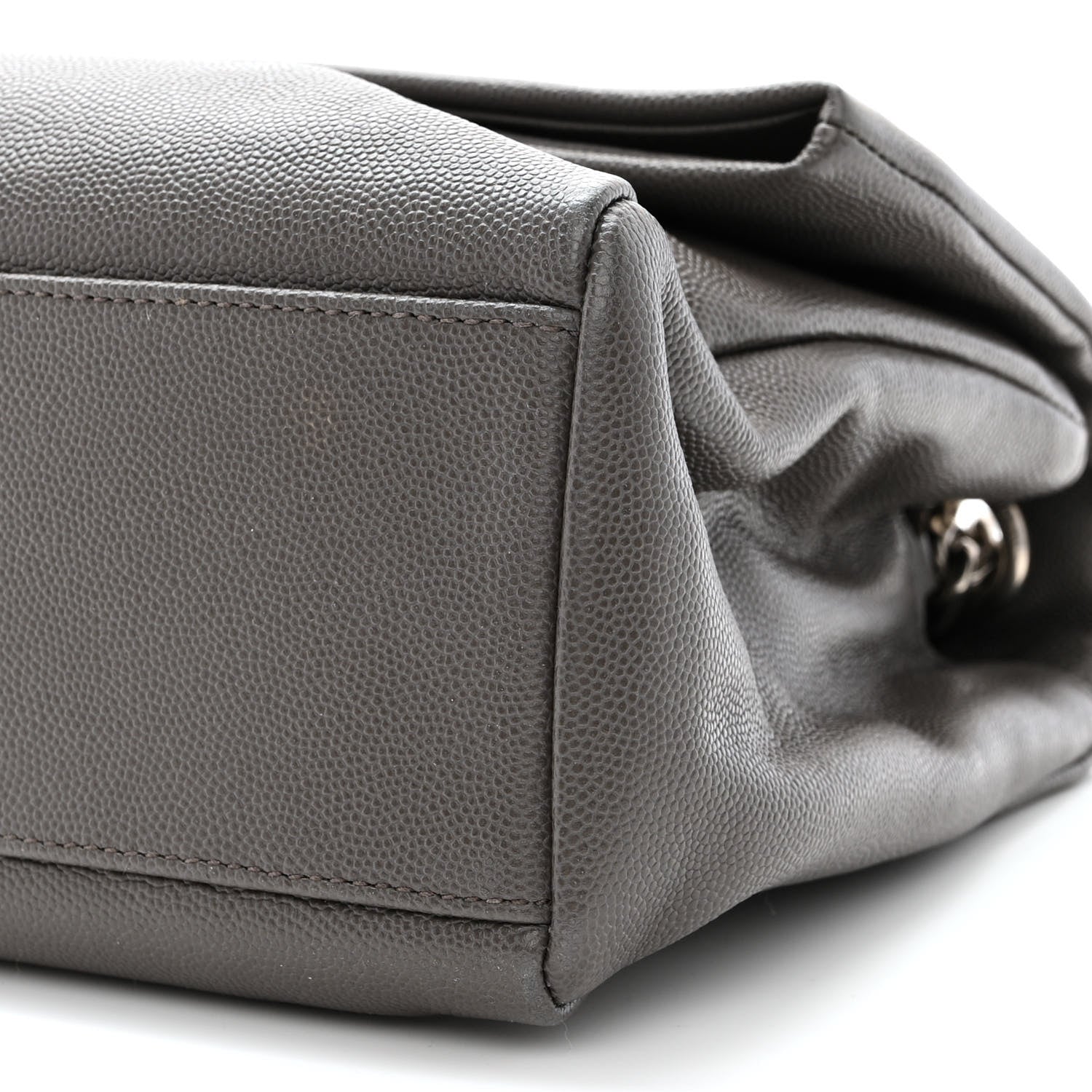 Saint Laurent Grain De Poudre Medium West Hollywood Monogram Fold-Over Earth 10 of 10