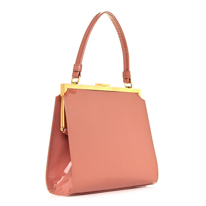 Mansur Gavriel Patent Calfskin Elegant Top Handle Bag Blush 3 of 12