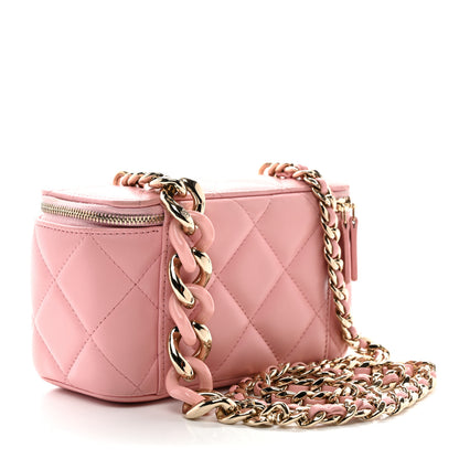 Chanel Lambskin Resin Elegant Chain Vanity Case Pink 3 of 11