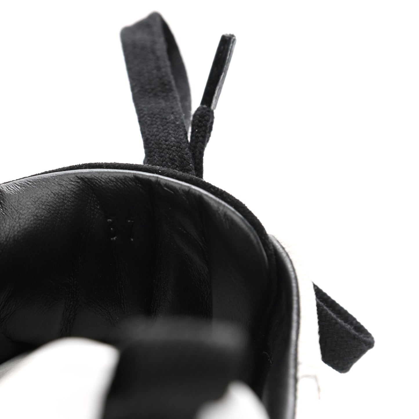 Goatskin Suede Goatskin Bouncing Sneakers 37 White Black