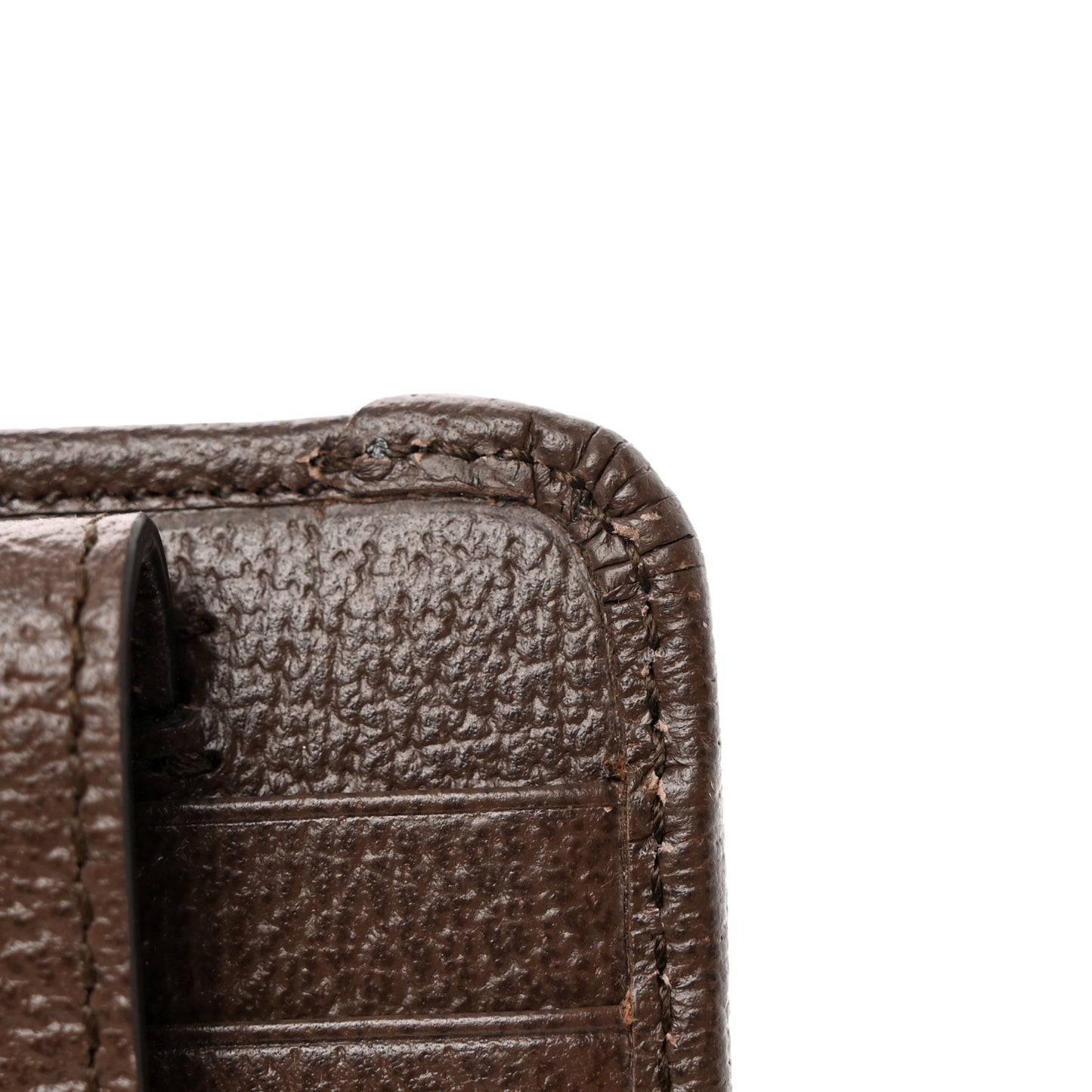 GG Supreme Monogram Web Ophidia Zip Card Case Brown