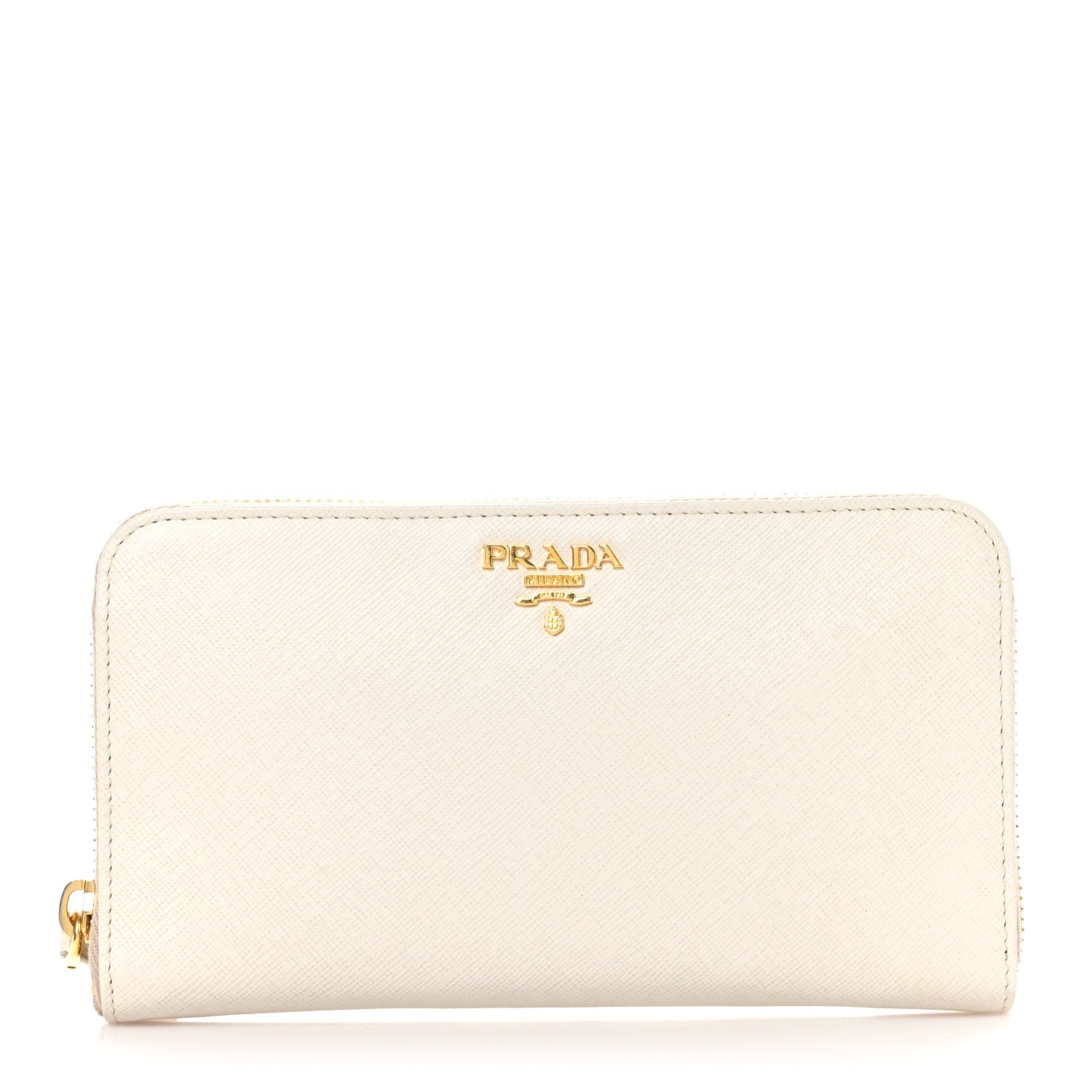 Prada Saffiano Metal Zip Around Wallet Cera 1 of 7