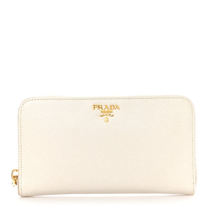 Prada Saffiano Metal Zip Around Wallet Cera 1 of 7