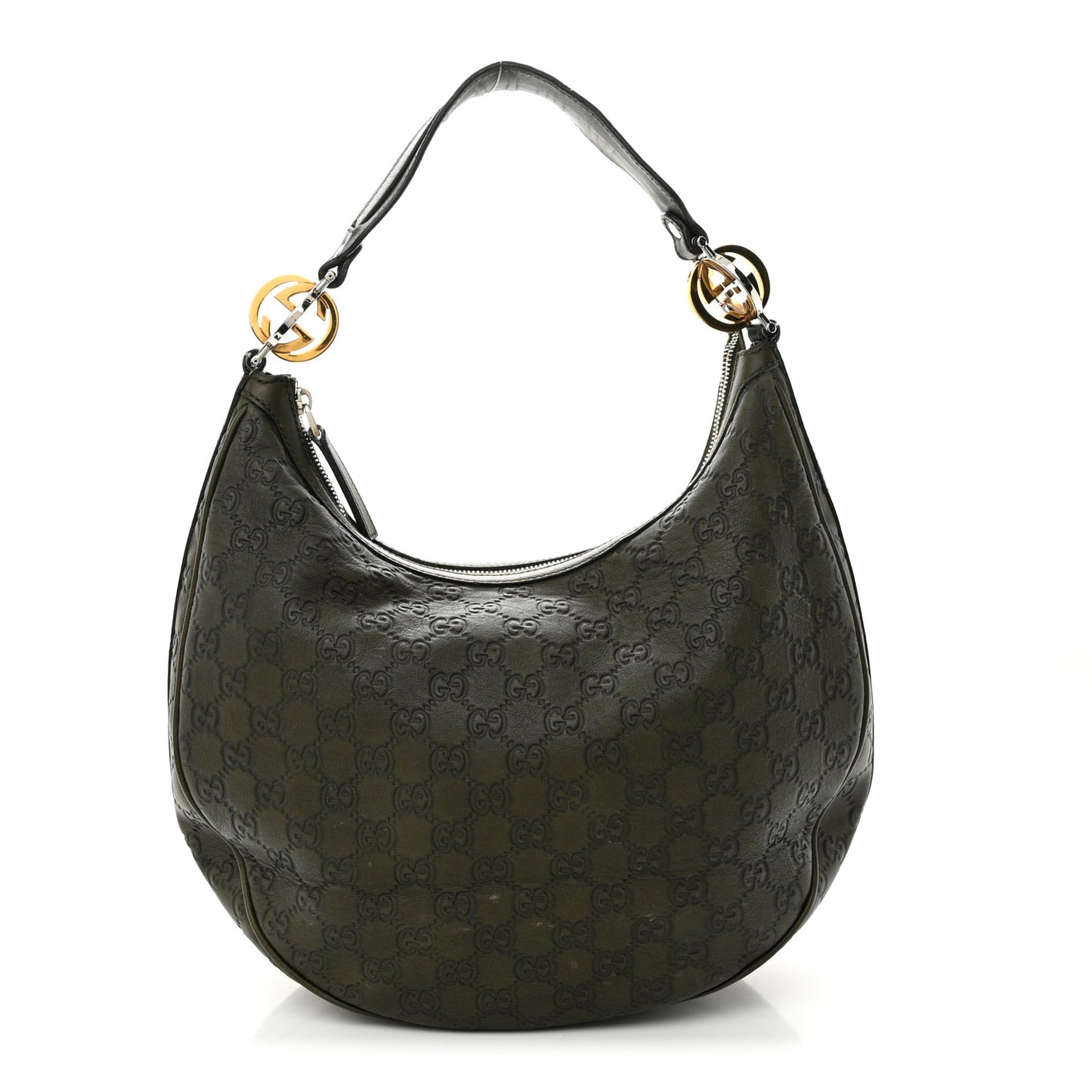 Guccissima Medium GG Twins Hobo Olive Green