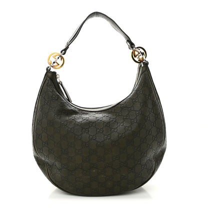 Gucci Guccissima Medium GG Twins Hobo Olive Green 1 of 18