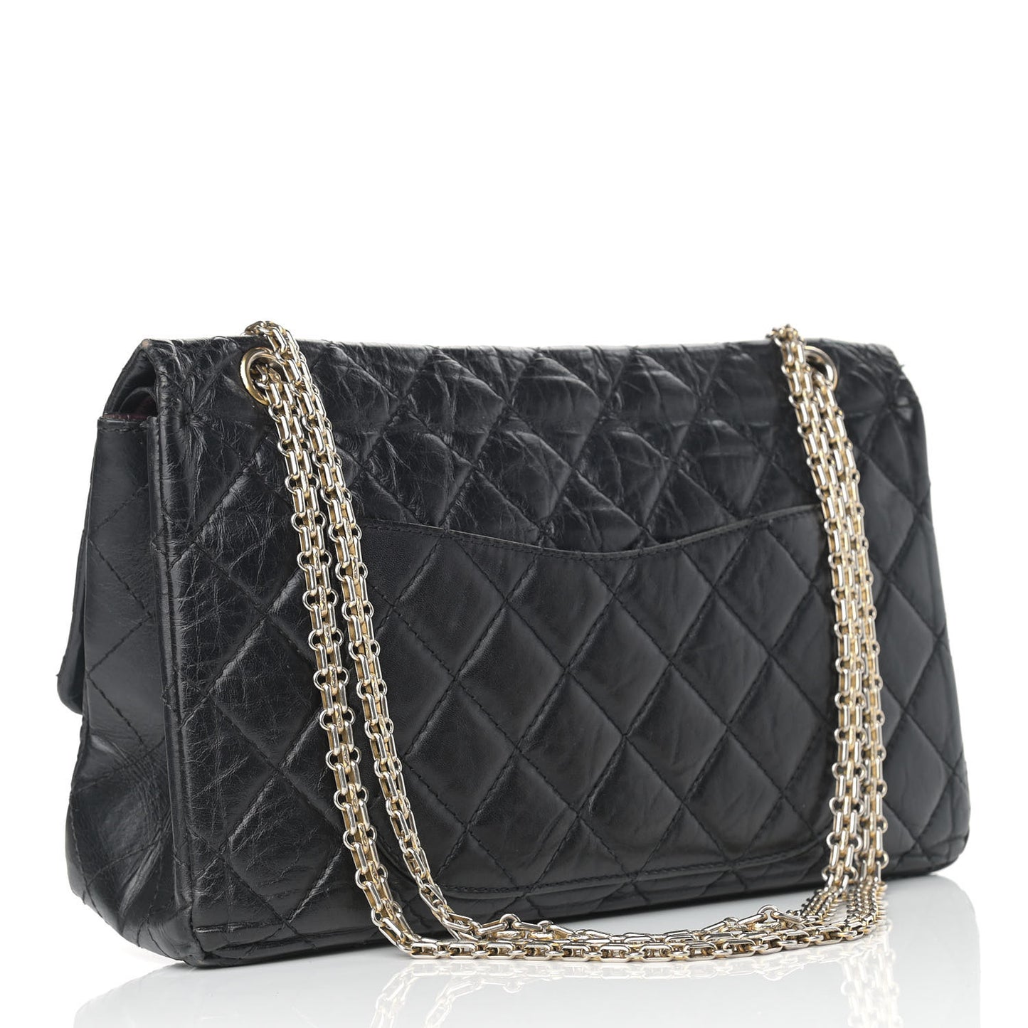 Aged Calfskin Quilted 2.55 Reissue 227 Flap Black