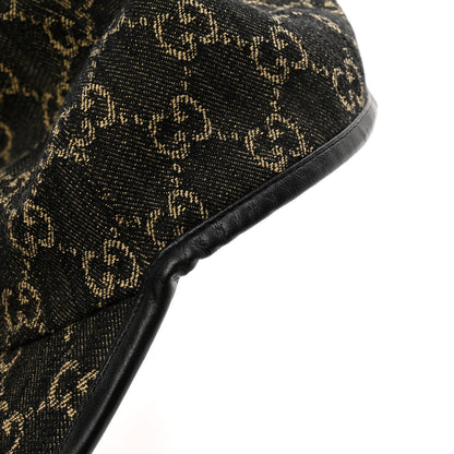 Gucci Denim Calfskin GG Monogram Oscar Baseball Hat M Black Ivory 11 of 11