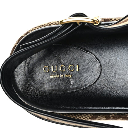 Gucci Monogram Maxi GG Granada Kid Angelina Platform 35mm Slingback Sandals 38 Camel Ebony Black 7 of 9