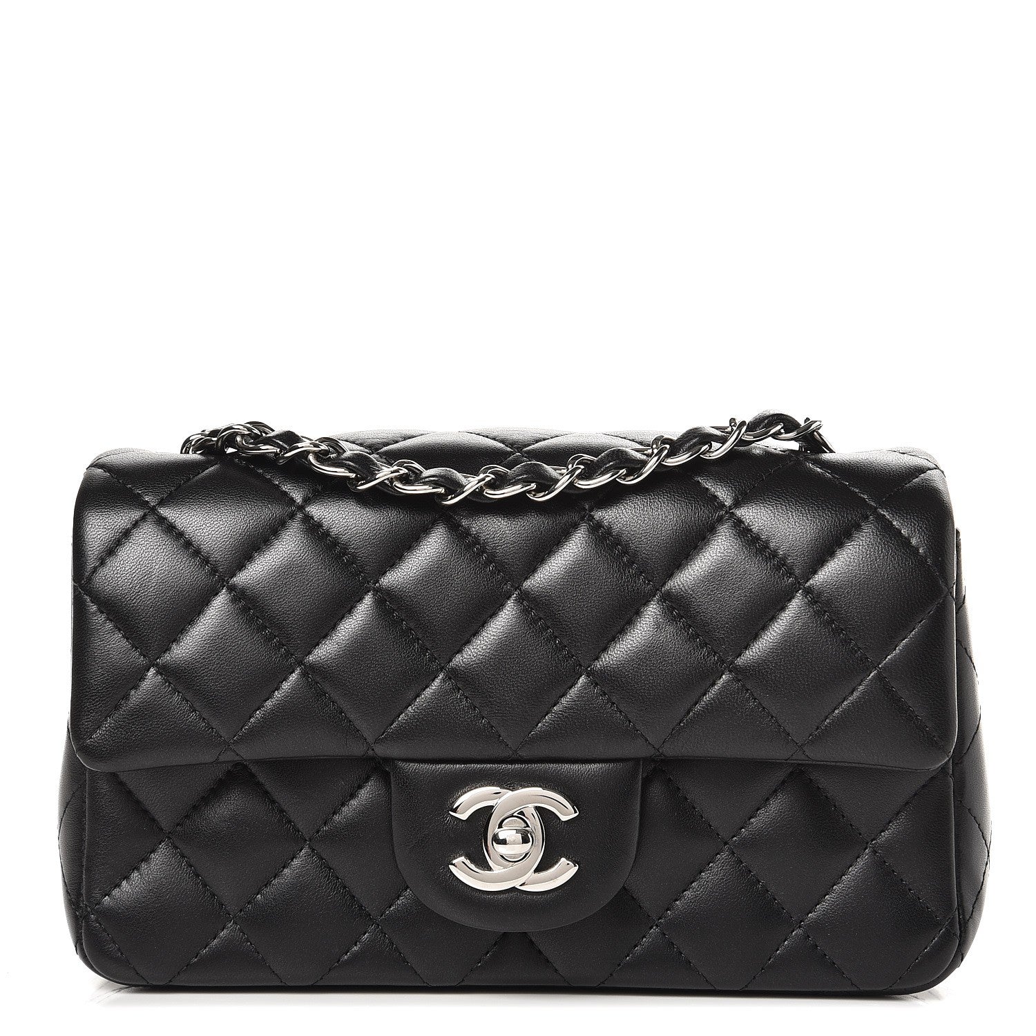 Chanel Lambskin Quilted Mini Rectangular Flap Black 1 of 8