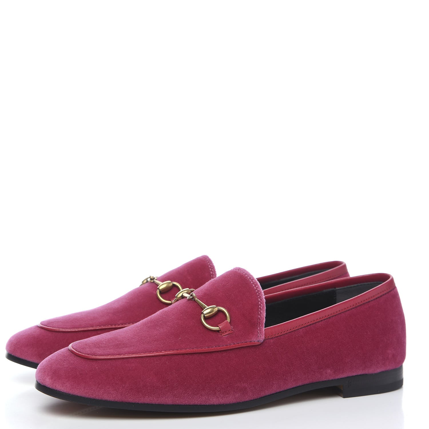 Gucci Velvet Horsebit Womens Jordaan Loafers 39 Light Raspberry Rose 3 of 9