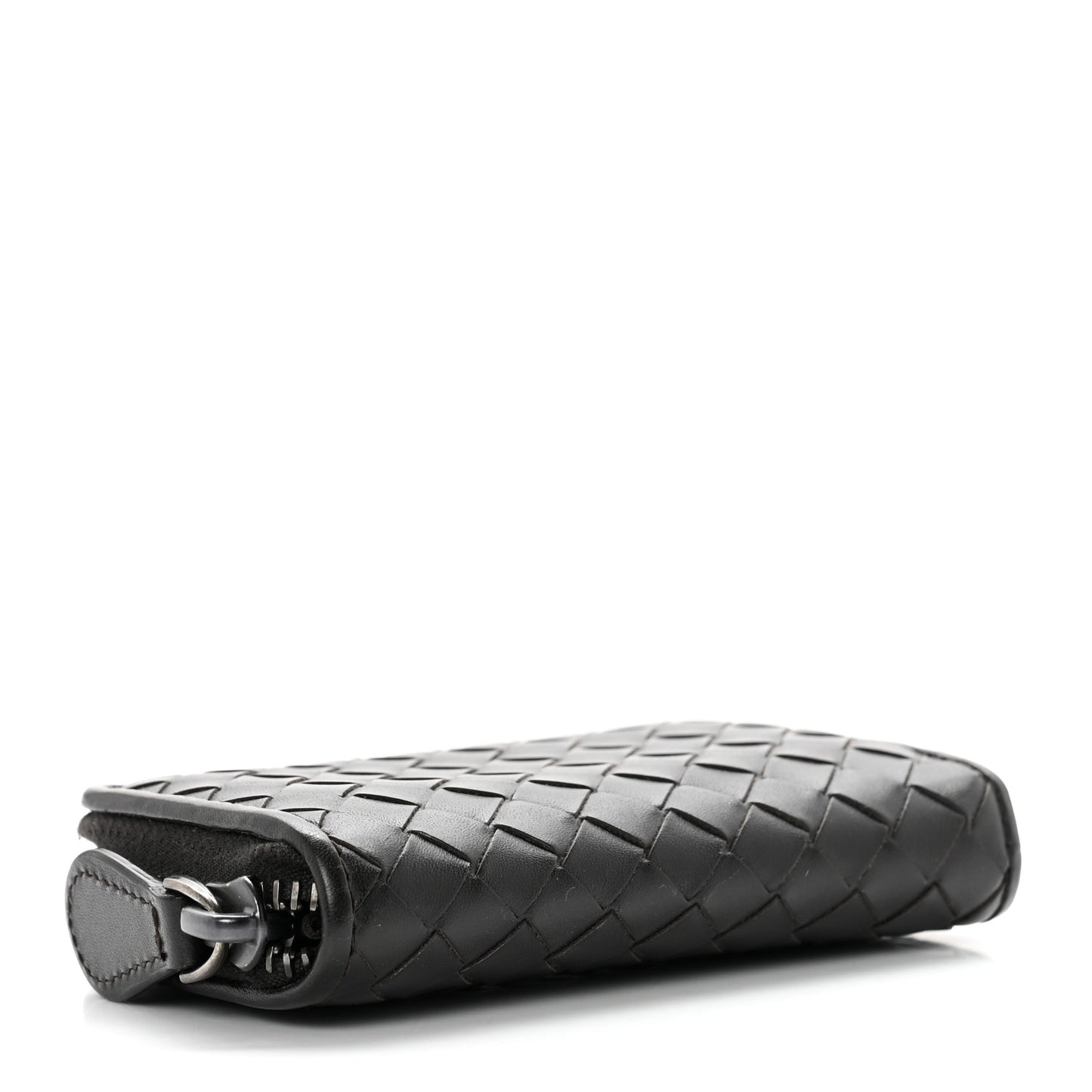 Nappa Intrecciato Zip Around Coin Purse Ebano