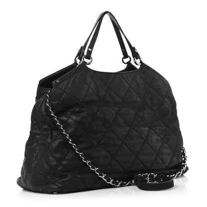 Chanel Iridescent Calfskin Stitched CC Shopping Tote Black 3 of 15