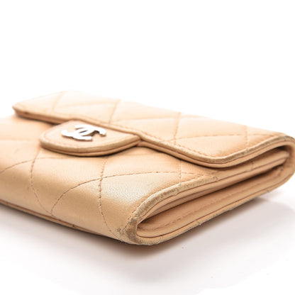 Chanel Lambskin Quilted Flap Card Holde Walletr Beige 9 of 13