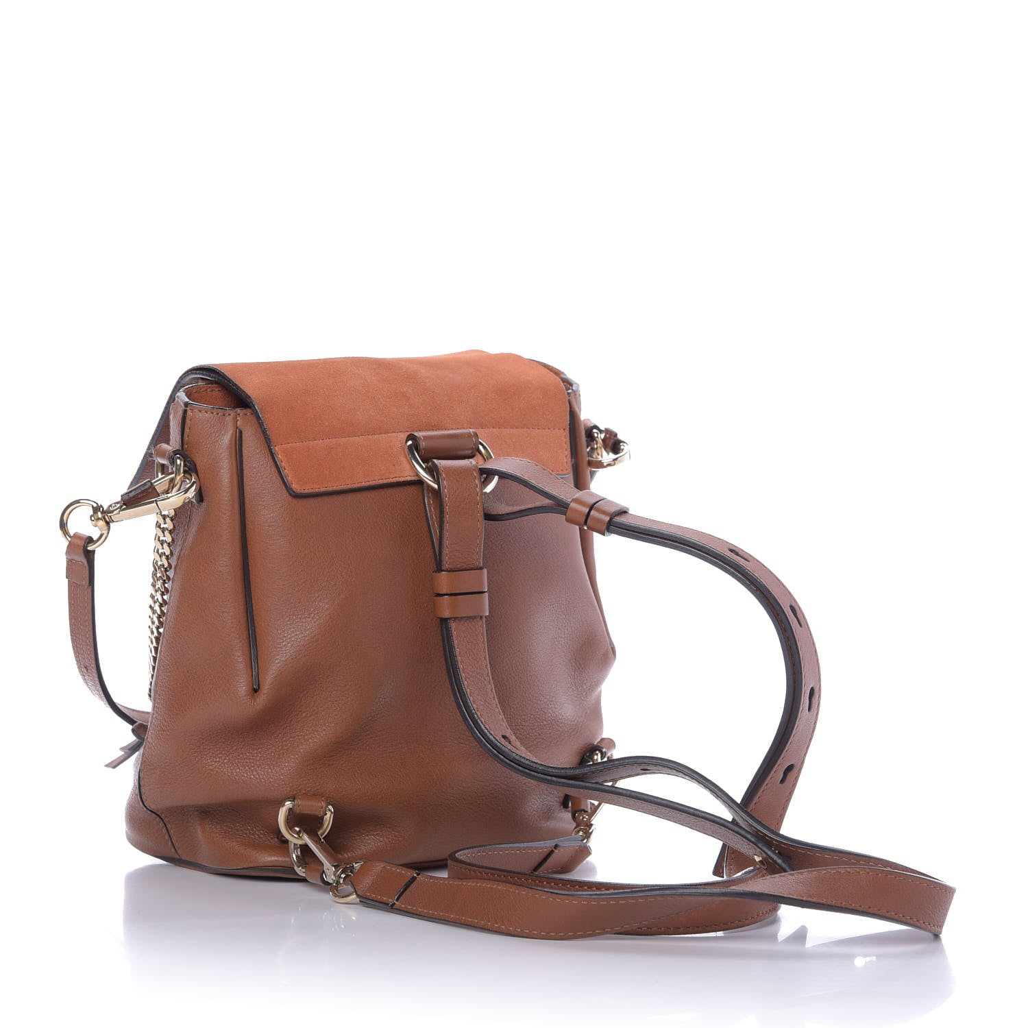 Chloe Suede Calfskin Small Faye Backpack Tobacco 2 of 12