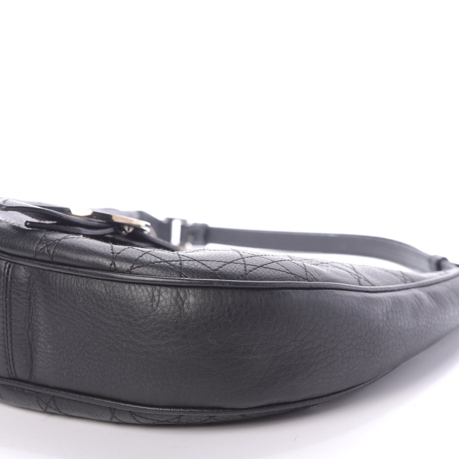 Christian Dior Grained Calfskin Cannage Hobo Black 7 of 11
